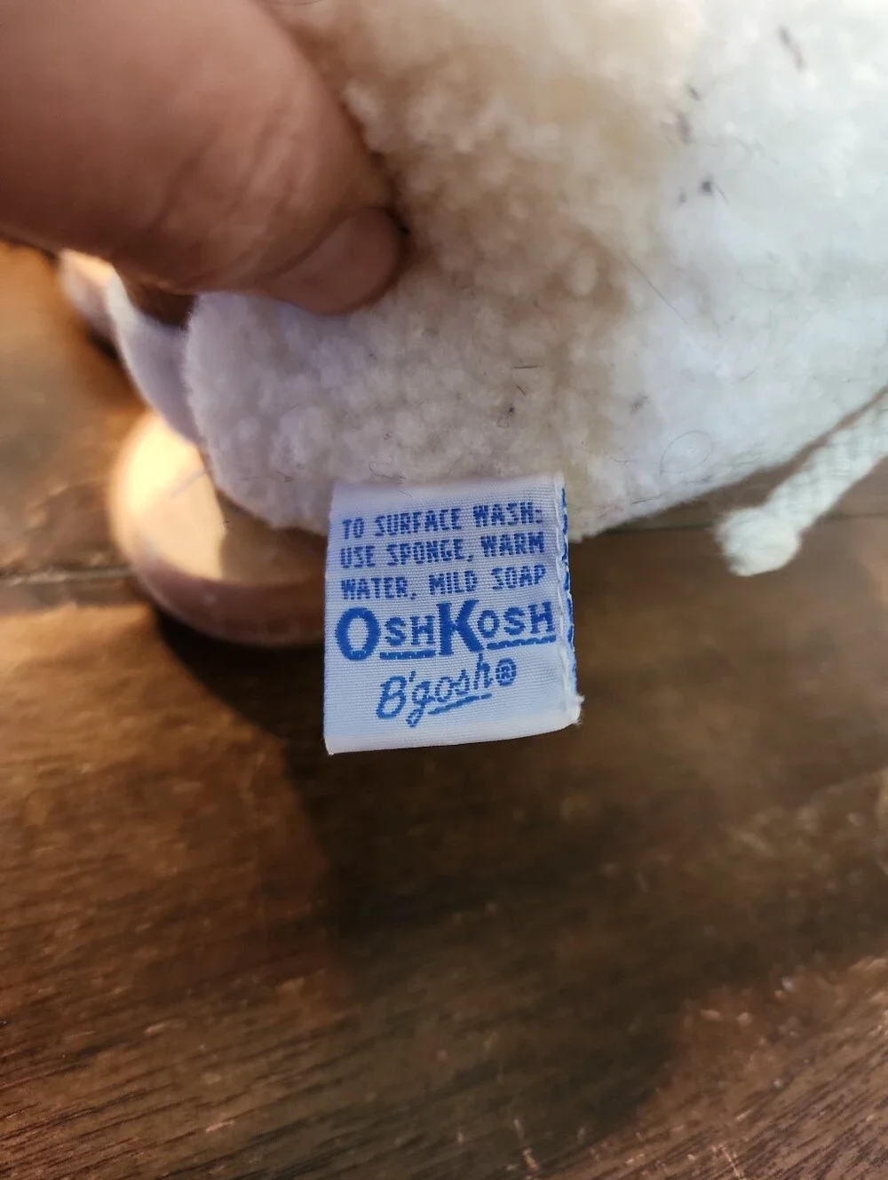 OshKosh B'gosh White Plush Pull Lamb with Red Bandana Eden Vintage Sheep